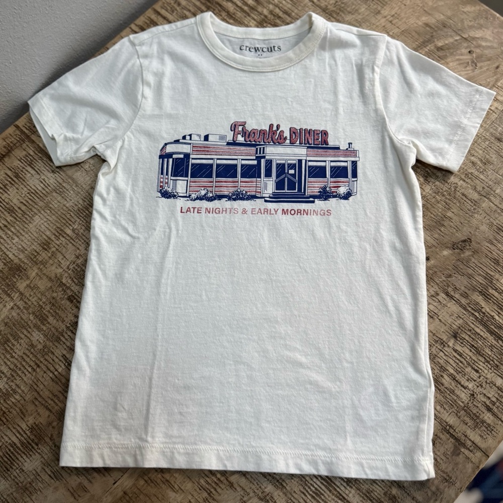 Crewcuts White Tee w/ Retro Diner Design Frank’s Diner